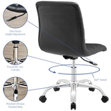 Ripple Armless Mid Back Vinyl Office Chair by Lefancy