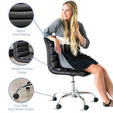 Ripple Armless Mid Back Vinyl Office Chair by Lefancy