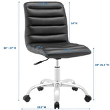 Ripple Armless Mid Back Vinyl Office Chair by Lefancy