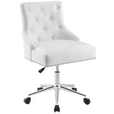 Regent Tufted Button Swivel Faux Leather Office Chair by Lefancy