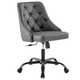 Distinct Tufted Swivel Vegan Leather Office Chair by Lefancy