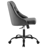 Distinct Tufted Swivel Vegan Leather Office Chair by Lefancy