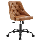 Distinct Tufted Swivel Vegan Leather Office Chair by Lefancy