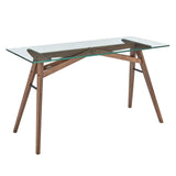 Steadfast Glass Top Office Desk by Lefancy