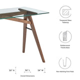 Steadfast Glass Top Office Desk by Lefancy