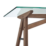 Steadfast Glass Top Office Desk by Lefancy