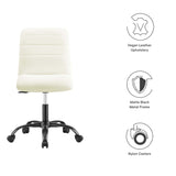 Ripple Armless Vegan Leather Office Chair by Lefancy