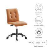 Prim Armless Vegan Leather Office Chair by Lefancy