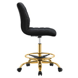 Ripple Armless Performance Velvet Drafting Chair by Lefancy