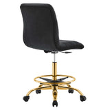 Ripple Armless Performance Velvet Drafting Chair by Lefancy