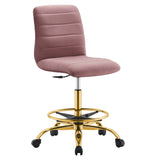 Ripple Armless Performance Velvet Drafting Chair by Lefancy