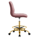 Ripple Armless Performance Velvet Drafting Chair by Lefancy