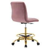 Ripple Armless Performance Velvet Drafting Chair by Lefancy