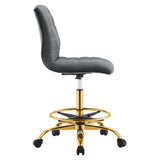 Ripple Armless Performance Velvet Drafting Chair by Lefancy