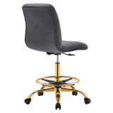 Ripple Armless Performance Velvet Drafting Chair by Lefancy