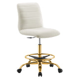 Ripple Armless Performance Velvet Drafting Chair by Lefancy