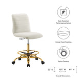 Ripple Armless Performance Velvet Drafting Chair by Lefancy