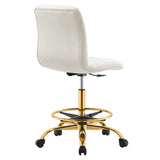 Ripple Armless Performance Velvet Drafting Chair by Lefancy