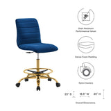 Ripple Armless Performance Velvet Drafting Chair by Lefancy