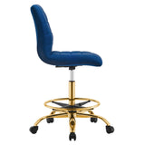 Ripple Armless Performance Velvet Drafting Chair by Lefancy