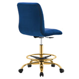 Ripple Armless Performance Velvet Drafting Chair by Lefancy