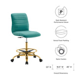 Ripple Armless Performance Velvet Drafting Chair by Lefancy