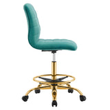 Ripple Armless Performance Velvet Drafting Chair by Lefancy