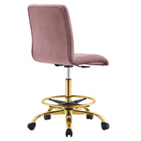 Prim Armless Performance Velvet Drafting Chair by Lefancy