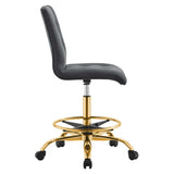 Prim Armless Performance Velvet Drafting Chair by Lefancy