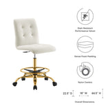 Prim Armless Performance Velvet Drafting Chair by Lefancy