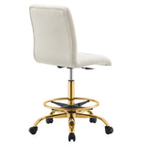 Prim Armless Performance Velvet Drafting Chair by Lefancy