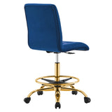 Prim Armless Performance Velvet Drafting Chair by Lefancy