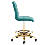 Prim Armless Performance Velvet Drafting Chair by Lefancy