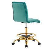 Prim Armless Performance Velvet Drafting Chair by Lefancy