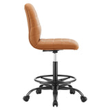 Ripple Armless Vegan Leather Drafting Chair by Lefancy