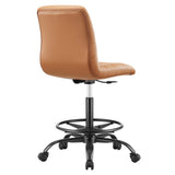 Ripple Armless Vegan Leather Drafting Chair by Lefancy