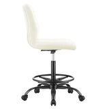 Ripple Armless Vegan Leather Drafting Chair by Lefancy