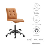 Prim Armless Vegan Leather Drafting Chair by Lefancy