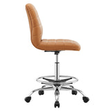 Ripple Armless Vegan Leather Drafting Chair by Lefancy