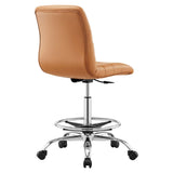 Ripple Armless Vegan Leather Drafting Chair by Lefancy