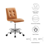 Prim Armless Vegan Leather Drafting Chair by Lefancy