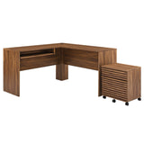 Render Wood Desk and File Cabinet Set by Lefancy