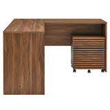 Render Wood Desk and File Cabinet Set by Lefancy