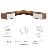 Transmit 55" Wall Mount Corner Wood Office Desk by Lefancy