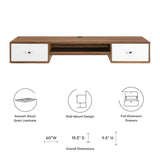 Transmit 60" Wall Mount Wood Office Desk by Lefancy