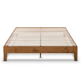 Full size Mid-Century Modern Solid Wood Platform Bed Frame in Natural