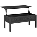 Modern Black Lift Top Coffee Table w/ Hidden Storage