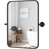 30 x 22 inch, Bathroom, Wall Mirror, Easy, Tilt Pivot, Black Frame