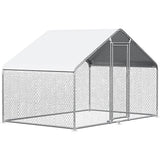 9.8 Ft x 6.5 Ft., Large, Metal, Outdoor, Walk-in, Chicken Coop, Waterproof Cover