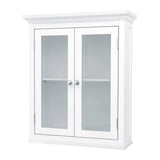 Classic 2-Door Bathroom Wall Cabinet in White Finish